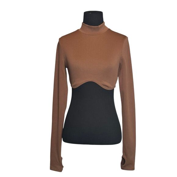 H&M brown long sleeves crop top size Small - Picture 10 of 15